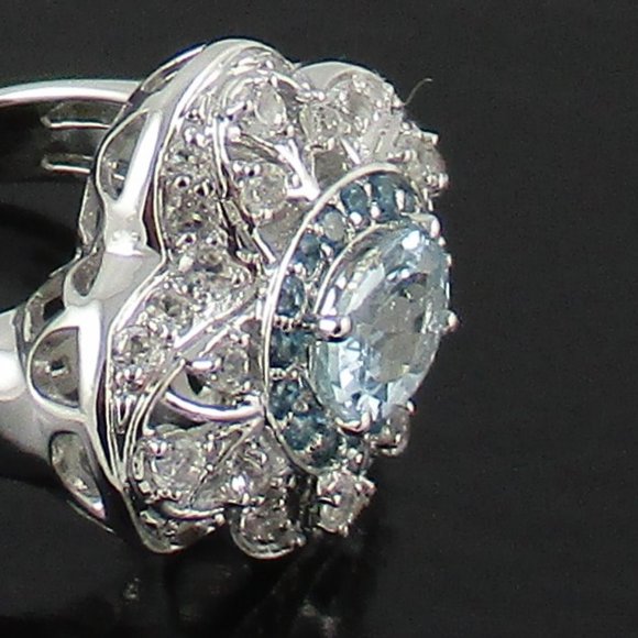 Victoria Wieck 1.85ct Aquamarine & Gemstone Ring - Picture 6 of 7